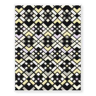 Abstract geometric pattern - gray and yellow. temporary tattoos
