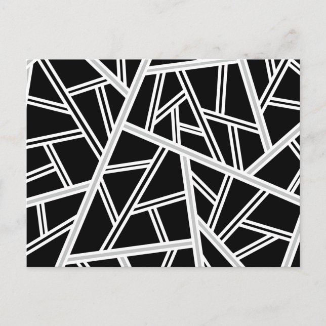 Abstract geometric pattern - gray, black, white. announcement postcard (Front)