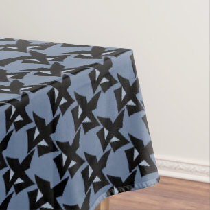 Abstract geometric pattern gray blue tablecloth