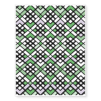 Abstract geometric pattern - green and white. temporary tattoos