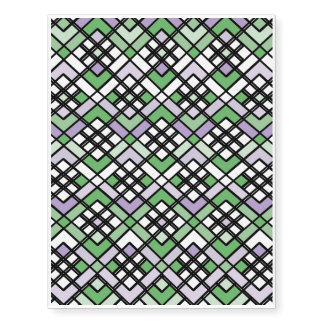 Abstract geometric pattern - green. temporary tattoos