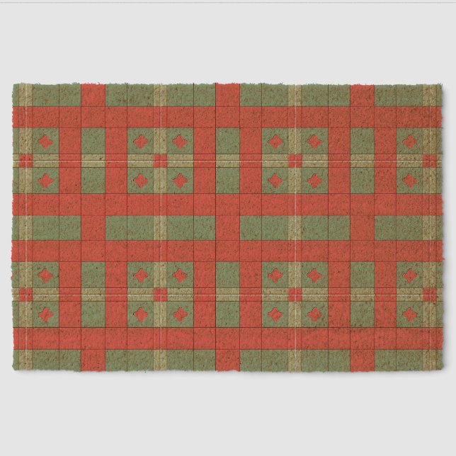 Abstract Geometric Pattern in Bold Colors Fiber Doormat (Front)