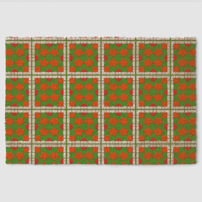 Abstract Geometric Pattern in Bold Colors Fiber Doormat (Front)