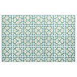 Abstract Geometric Pattern in Green and Blue Fabric