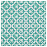 Abstract Geometric Pattern in White and Green Fabric