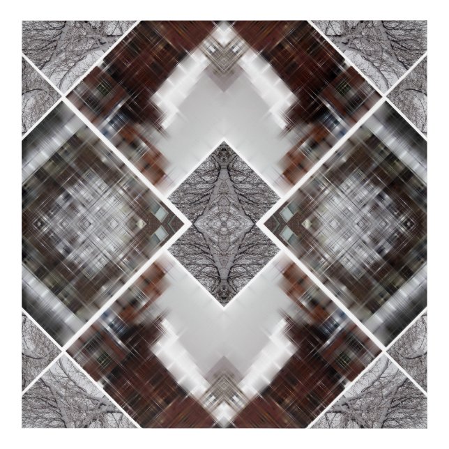 Abstract Geometric Pattern in Winter Acrylic Print (Front)