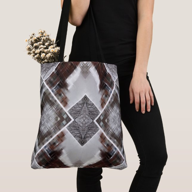 Abstract Geometric Pattern in Winter Tote Bag (Close Up)