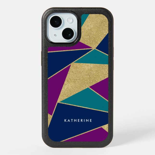 Abstract Geometric Pattern iPhone 15 Case (Back)