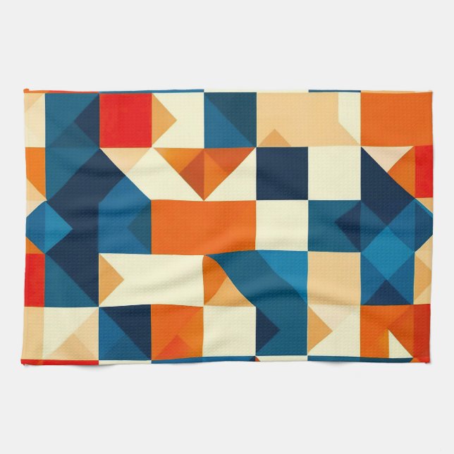 Abstract Geometric Pattern Kitchen Towel (Horizontal)