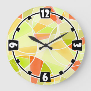 Abstract geometric pattern large clock