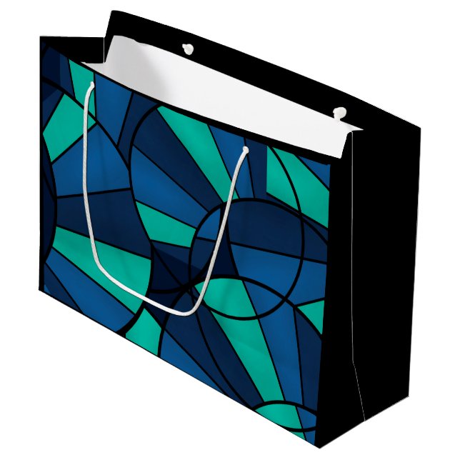 Abstract geometric pattern large gift bag (Front Angled)