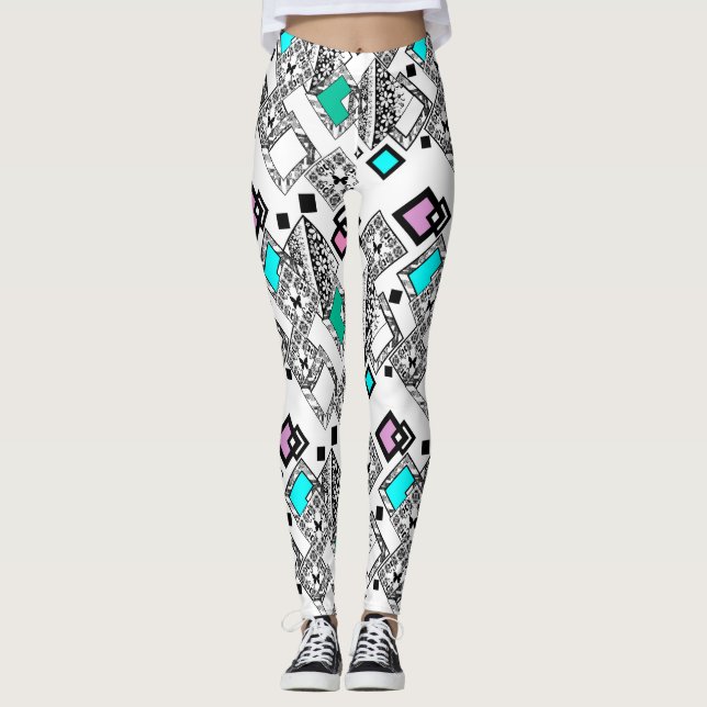Abstract geometric pattern leggings (Front)