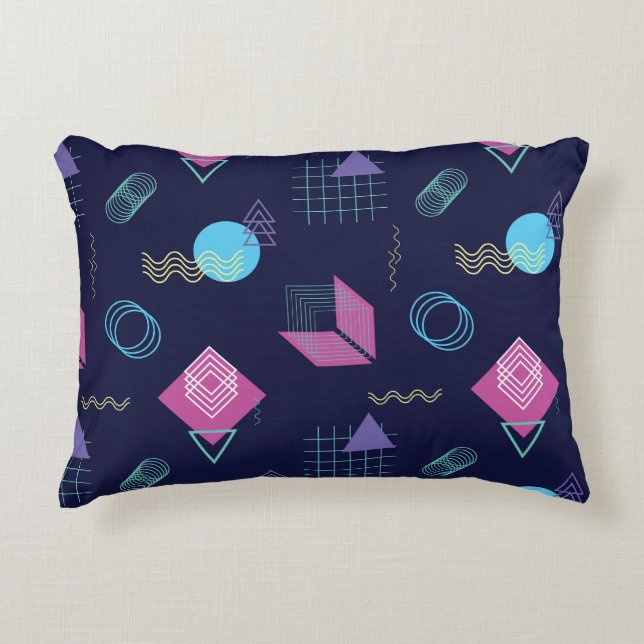 Abstract geometric pattern, line shapes. accent pillow (Front)