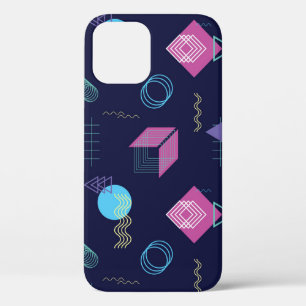Abstract geometric pattern, line shapes. iPhone 12 case