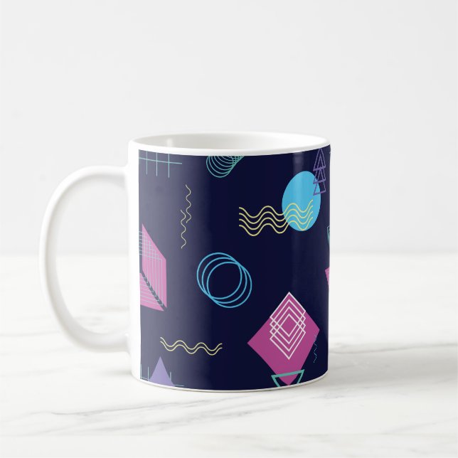 Abstract geometric pattern, line shapes. coffee mug (Left)
