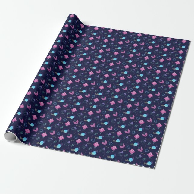 Abstract geometric pattern, line shapes. wrapping paper (Unrolled)