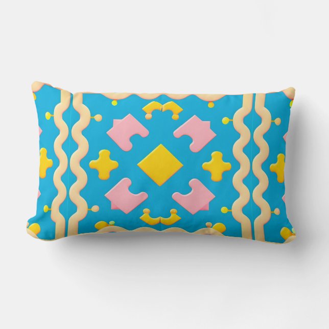 Abstract Geometric Pattern Lumbar Pillow (Front)