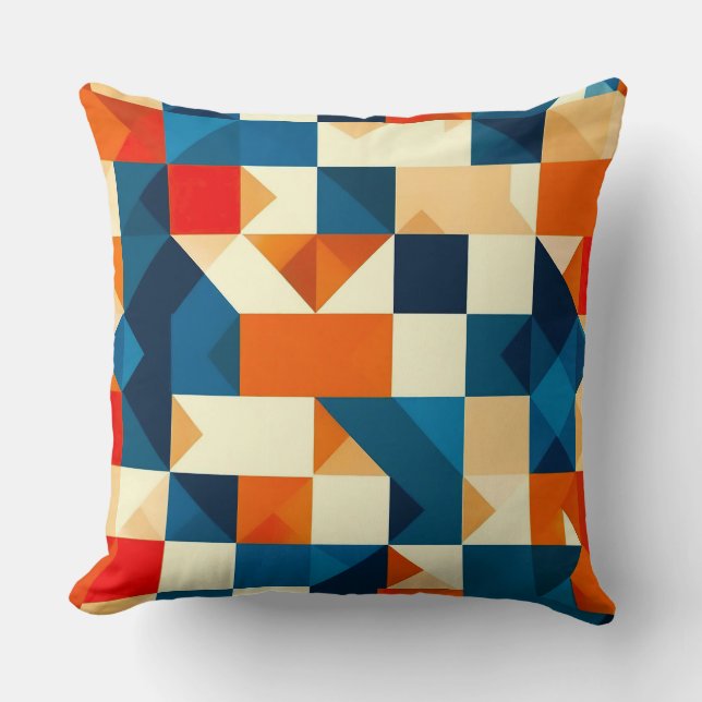 Abstract Geometric Pattern Modern Home Accent 🟣 Throw Pillow (Front)