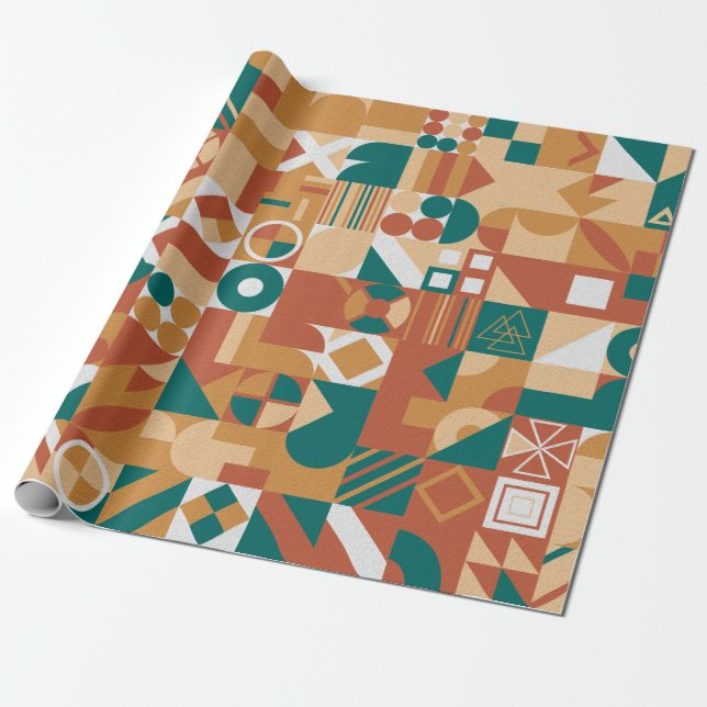 Abstract geometric pattern. Multicolor Figures. Te Wrapping Paper (Unrolled)