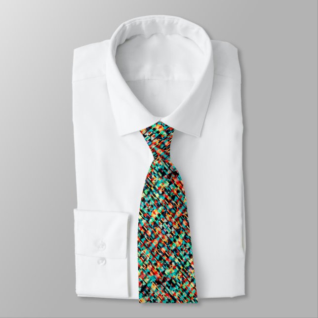 Abstract geometric pattern neck tie (Tied)