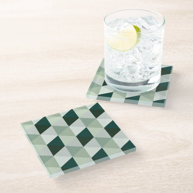 Abstract Geometric Pattern - No. 01 Glass Coaster (Angled)