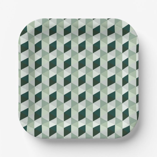 Abstract Geometric Pattern - No. 01 Paper Plates (Front)