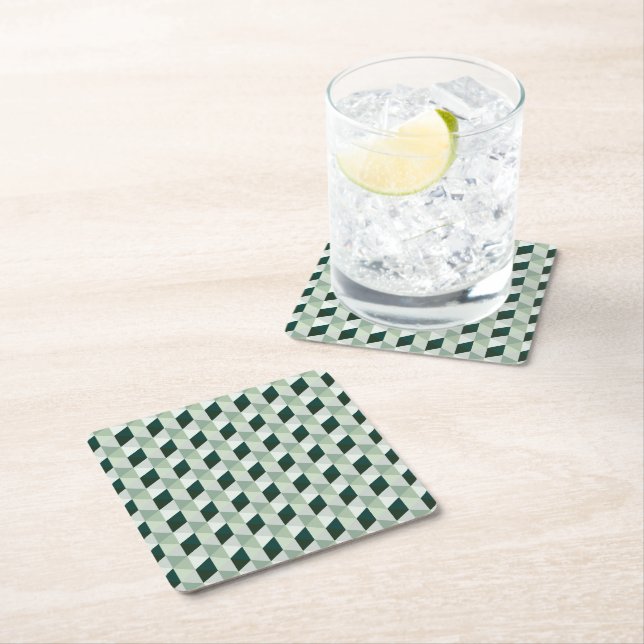 Abstract Geometric Pattern - No. 01 Square Paper Coaster (Insitu)