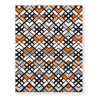 Abstract geometric pattern - orange. temporary tattoos