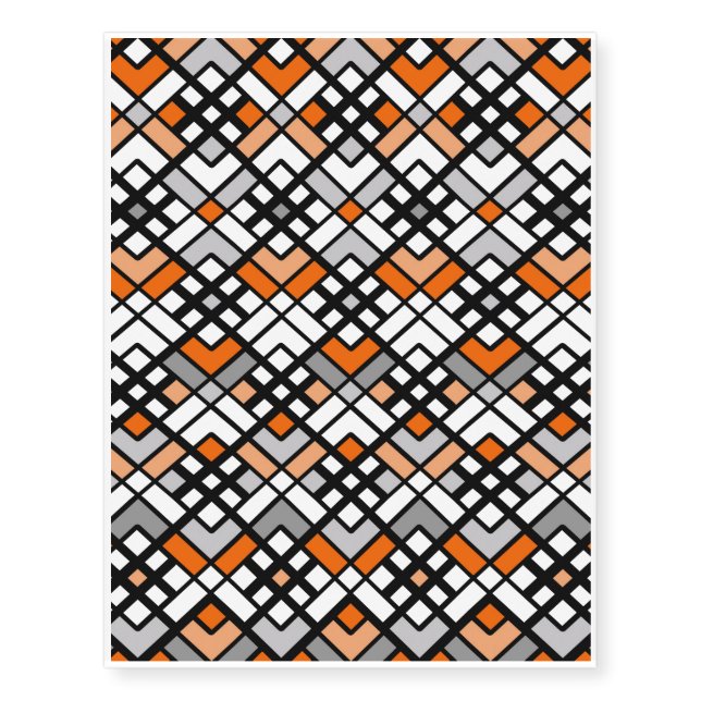 Abstract geometric pattern - orange. temporary tattoos (Front)