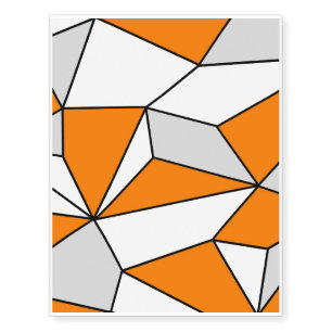 Abstract geometric pattern - orange. temporary tattoos