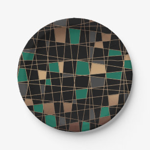 Abstract geometric pattern paper plates