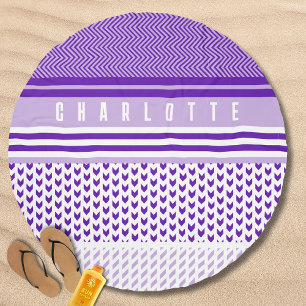 Abstract Geometric Pattern Personalized Name Beach Towel