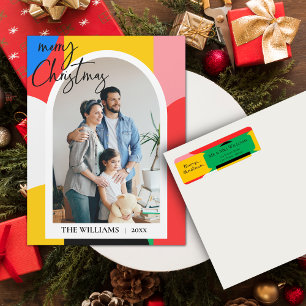 Abstract Geometric Pattern Photo Merry Christmas