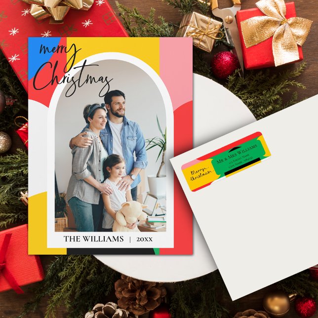 Abstract Geometric Pattern Photo Merry Christmas (Abstract Geometric Pattern Photo Merry Christmas)