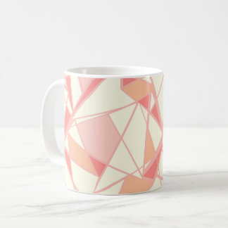 Abstract geometric pattern pink beige coffee mug