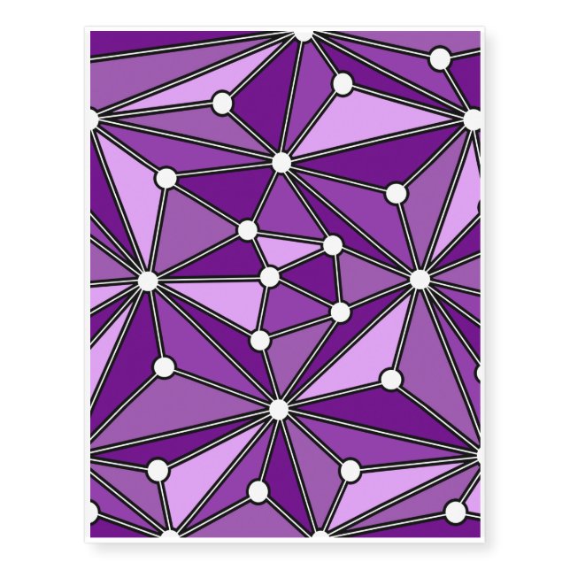 Abstract geometric pattern - purple temporary tattoos (Front)