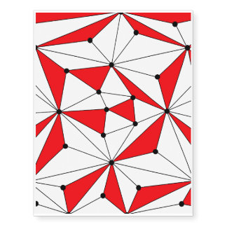 Abstract geometric pattern - red and white. temporary tattoos