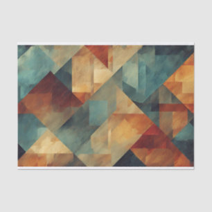 Abstract Geometric Pattern - Red, Teal, Yellow  Tissue Paper