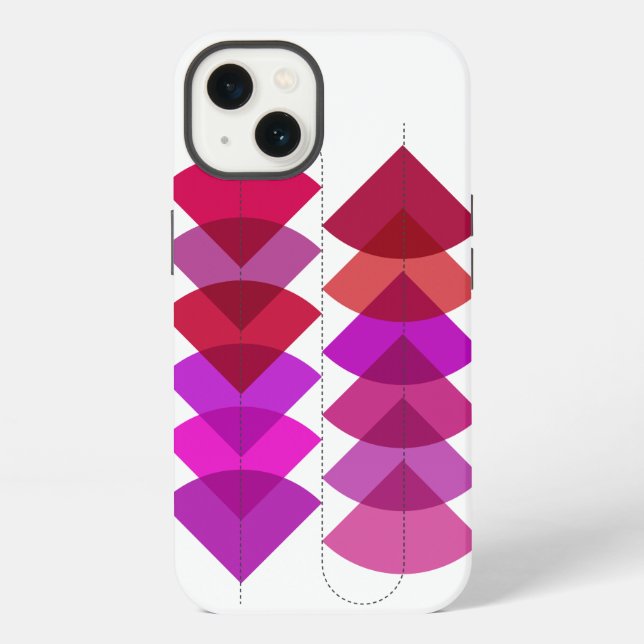 Abstract geometric pattern shapes pink purple iphone case (Back)