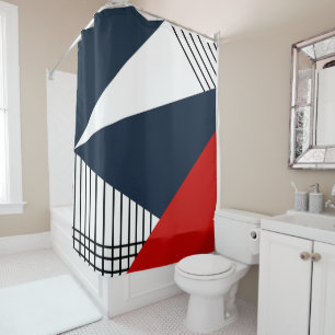 Abstract geometric pattern shower curtain