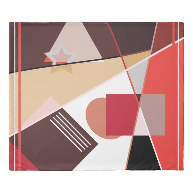 Abstract geometric pattern,  silk scarf shawl desi duvet cover (Front)