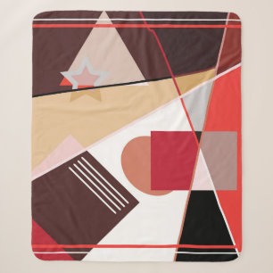 Abstract geometric pattern, silk scarf shawl desi sherpa blanket