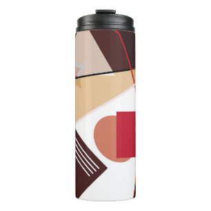 Abstract geometric pattern, silk scarf shawl desi thermal tumbler