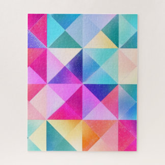 Abstract Geometric Pattern Square and Triangle Jigsaw Puzzle