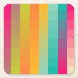 Abstract geometric pattern square paper coaster