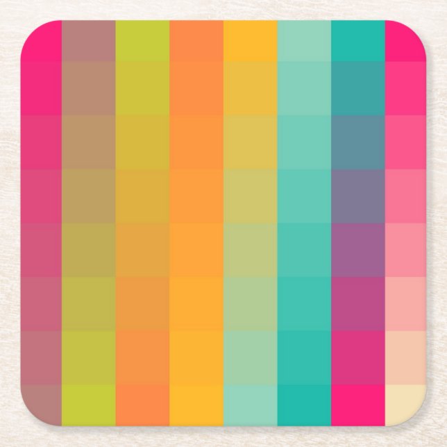 Abstract geometric pattern square paper coaster (Front)