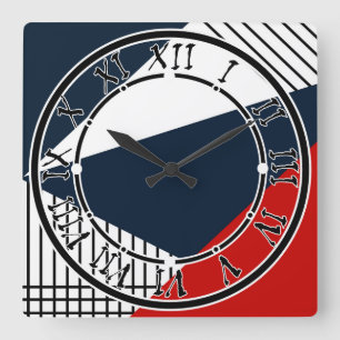 Abstract geometric pattern square wall clock