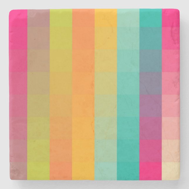 Abstract geometric pattern stone coaster (Front)