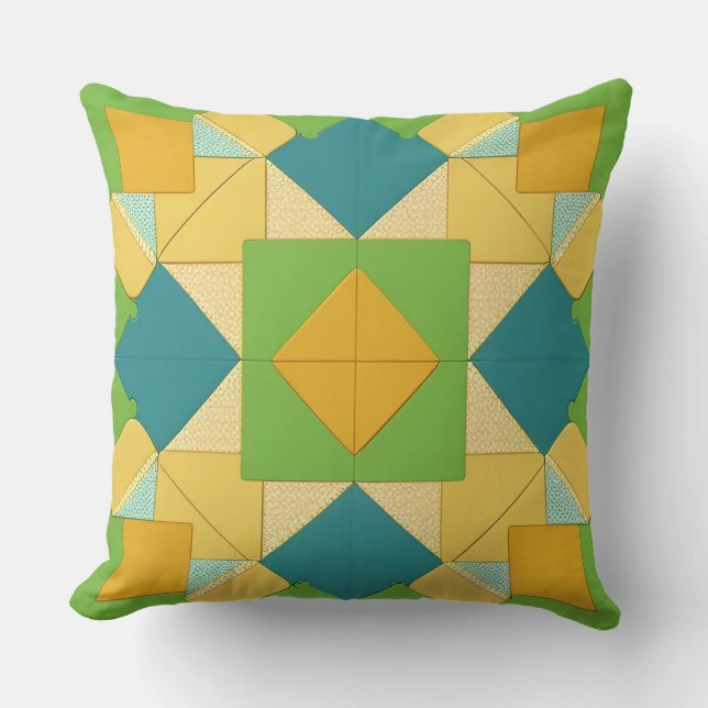 Abstract Geometric Pattern Throw Pillow (Front)