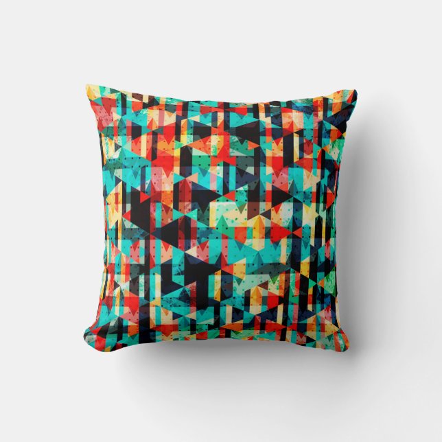 Abstract geometric pattern throw pillow (Front)